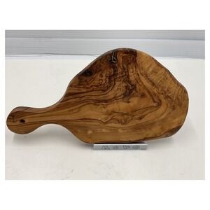 Handcrafted Olive Wood Cutting Board Serving Tray Natural Live Edge Handle 13"